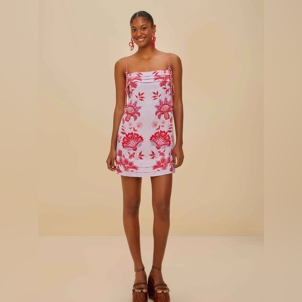 FARM Rio Pink Floral Mini Dress